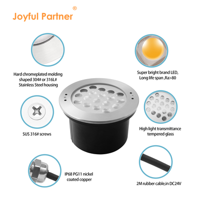 Podwodne oświetlenie basenowe, wodoodporne IP68, 12V, stal nierdzewna, 18W 36W, LED, jednobarwne, certyfikat CE ROHS