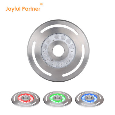 Zewnętrzna lampa fontannowa LED IP68 DMX RGB 24V, zanurzalna, 9X3W, do tańczących fontann, ze stali nierdzewnej 316L, o średnicy 285mm