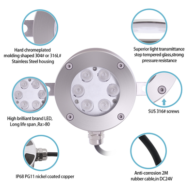 Radosny Partner IP68 Wodoodporny 6W/12W/18W DC12V RGB DMX Podwodne LED Fontanna Muzyczna Tańcząca Woda