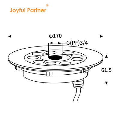 Joyful Partner Nierdzewna stal IP68 wodoodporna DC24V 18W RGB DMX Podwodne światło fontann LED