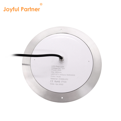 IP68 LED PAR56 Lampa basenowa RGB Zmiana Kolorów 12VDC AC 35W Średnica 280mm SMD2835 432szt. Z Kolorowym Opakowaniem