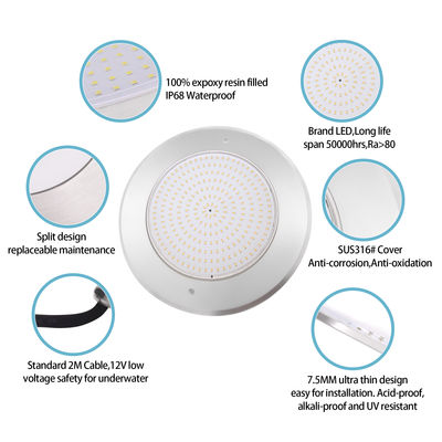 Podwodna lampa basenowa LED RGB 6W 12W 18W 25W 35W IP68 SMD LED 316Waczel nierdzewna