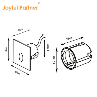 Okrągłe światło schodowe LED 1W 2W Odlewane aluminiowe pomieszczenie ścienne zamontowane do korytarza zewnętrznego