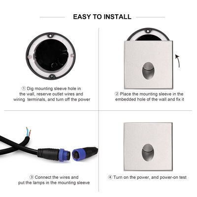 Okrągłe światło schodowe LED 1W 2W Odlewane aluminiowe pomieszczenie ścienne zamontowane do korytarza zewnętrznego