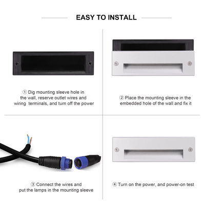 IP65 5W LED Lampa Schodowa Wpuszczana 145*45MM Osram SMD LED Jednokolorowa Obudowa Aluminiowa Z Klipsami