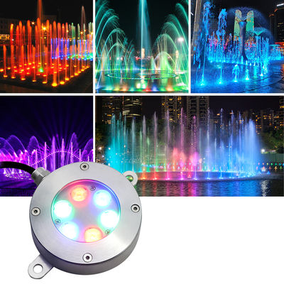DMX512 sterowalne światło fontann LED DC24V 12W 3000K ze stali nierdzewnej IP68 dla krajobrazu podwodnego