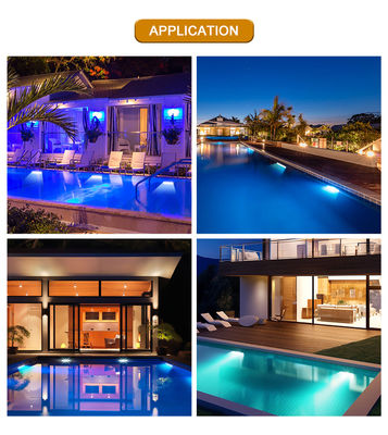 IP68 Podwodne oświetlenie RGB Kolor stali nierdzewnej 316L 6*2W DC24V DMX 512 sterowalne dla zasłon wodnych