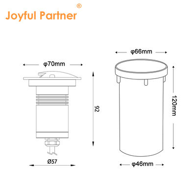 Światła IP67 100-240VAC LED jednokolorowe wodoodporne z plastikową skrzynką tylną