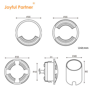 Stainless Steel Buried Inground Light Waterproof 2 Side View DIA55MM SS316 Cover CE ROHS For Walkway
