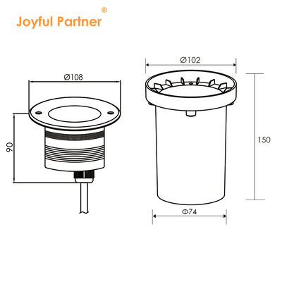 Podziemne światła ogrodowe LED 3W 6W 9W DC12V-24V DIA108MM z kątem wiązki 30 stopni