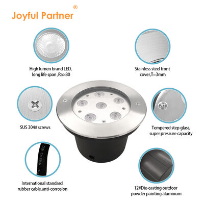 24VDC zewnętrzny światło pod ziemią wodoodporne 6W 12W DIA160MM ciało ze stali nierdzewnej dla projektu