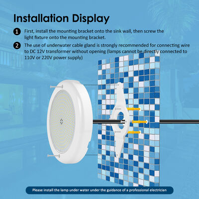 Kolorowe LED baseny podwodnej Żywica wypełniona IP68 35W AC12V DALNE KONTROLOWANIE PAR56 Białe światło
