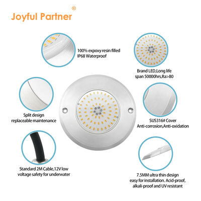 Światła LED basenu 316 materiał ze stali nierdzewnej PAR56 pełna żywica wypełniona IP68