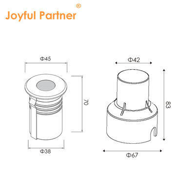 Oświetlenie podziemne LED IP67 3W 3 lata gwarancji Wycięcie 40-42MM Do placów i chodników