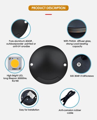 Widok boczny LED Step Light IP67 1W 2W Aluminiowy Materiał Korpus Jednostronne Dwu-stronne DC24V Ciepły Biały