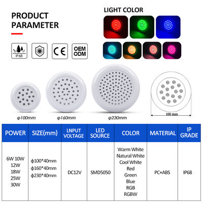DC12V 25W Led Pool Lights RGB Zmieniająca kolor żywica wypełniona sterowaniem zdalnym Tuya App