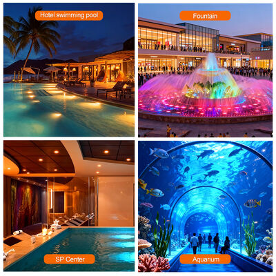 Światło basenowe LED Wstawione na ścianie Żywica wypełniona AC12V Materiał PC 100MM 160MM 230MM 6W 10W 12W 18W 25W 30W