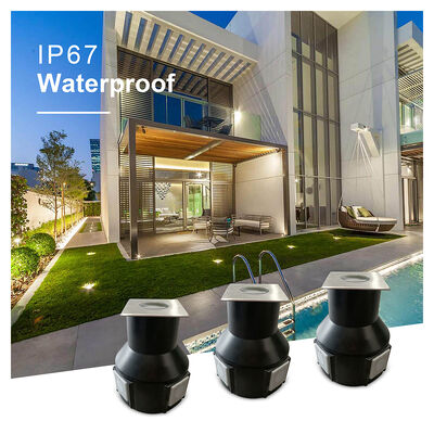 Oświetlenie LED Wpuszczane w Grunt 3W RGB 3w1 DC24V Kąt świecenia 60 Stopni Aluminiowa Obudowa Wodoodporne