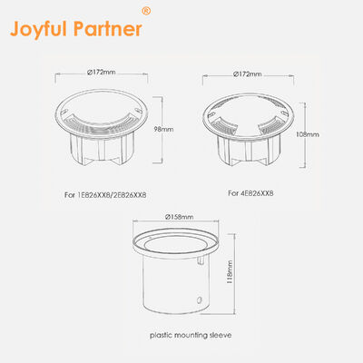 Światło najazdowe ze stali nierdzewnej z przednią osłoną 8W CREE COB LED Jednokolorowe 3000K ŚR. 172 MM do parkingu