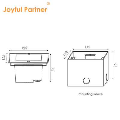 Kwadratowe podłożone podłogi oświetlenie 125 * 125MM ADC12 Aluminiowe obudowy do odlewania wysokiego SMD LED z głęboką konstrukcją anty-błyskową