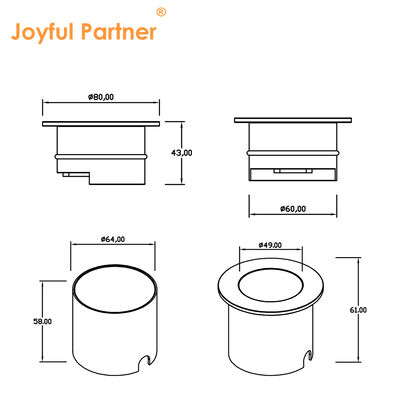 Światła pod ziemią LED316 Wodoszczelne IP67 4W Cree LED Ciepły biały dla ścieżki ogrodowej