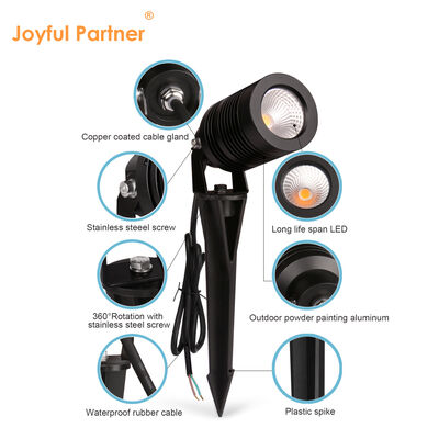 Led Garden Spike Light Decoration CREE COB LED 10W DIA63MM 12VDC With Plastic Spike