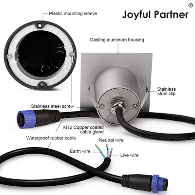 LED Step & Wall Recessed Light 3W AC220V White Die-Cast Aluminum IP65