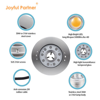 Podwodny basen LED Fontanna światło ze stali nierdzewnej 316L 9W 18W DMX sterowanie RGB DC24V dla oświetlenia inżynieryjnego