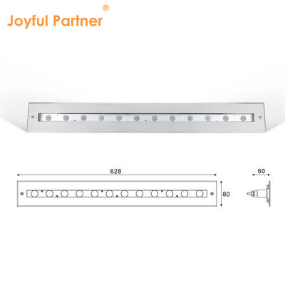 Podwodne liniowe światło DC12V Stal nierdzewna 316 DMX 512 RGB 12W 24W Długość 628MM do wodospadu