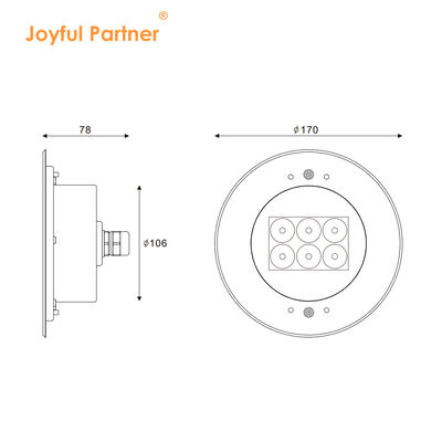 Światła basenu podwodnego DC24V OEM ODM 316 ze stali nierdzewnej DIA 170MM