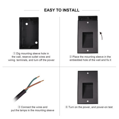 Światło ścienne zewnętrzne LED 2W IP65 z zamontowanym rękawem Ra85 Soczewka optyczna AC100-240V