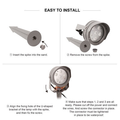 Regulowana kątowo aluminiowa lampa ogrodowa LED do akcentów w ogrodzie